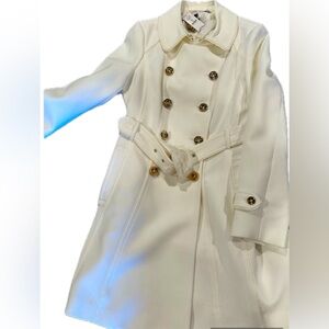 Military Style Coat - size M - color Ivory